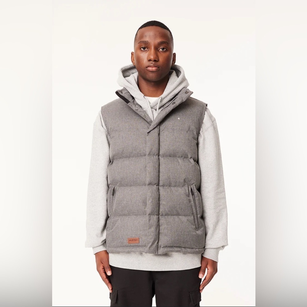 MENS CLASSIC DOWN VEST HRGBONE GREY size 8 - Picture 2 of 11